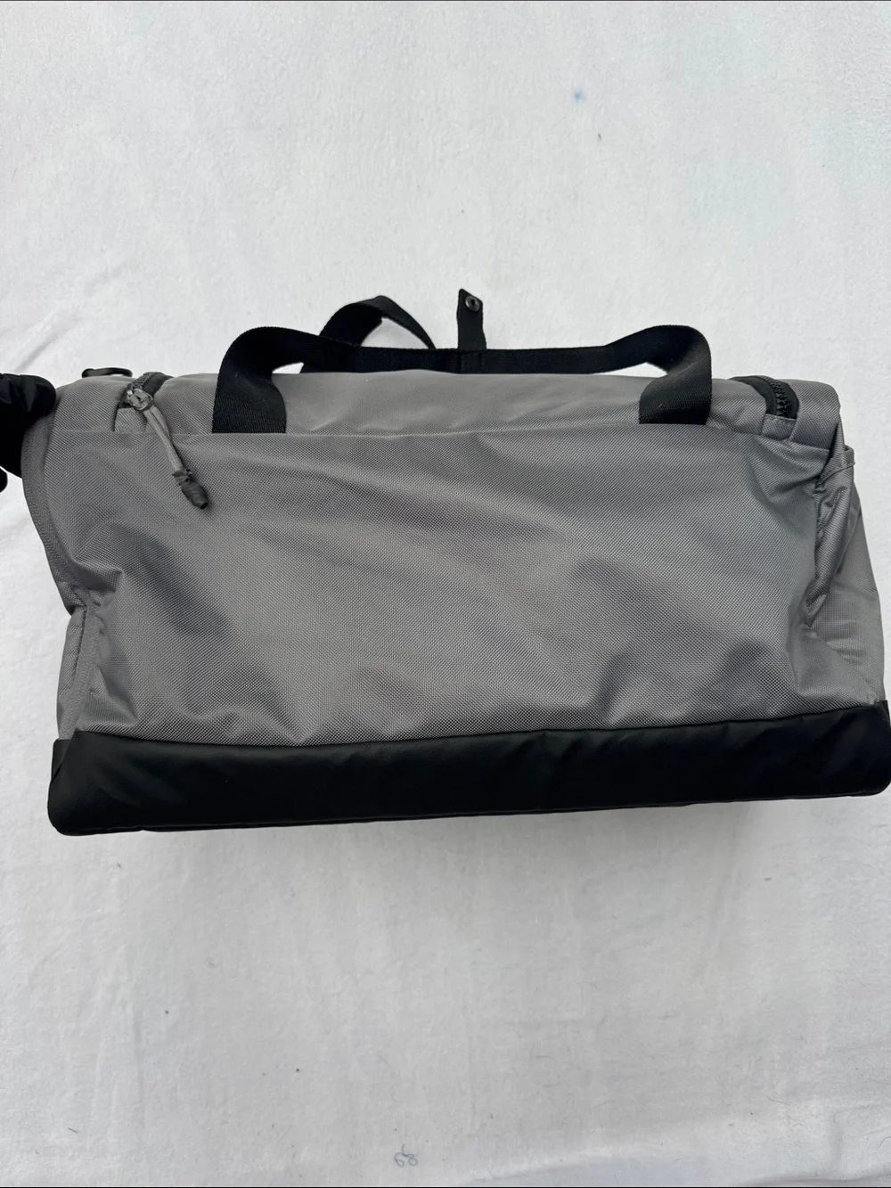 Nike Gray Duffel Bag with Yellow Swoosh - Men's Sports Gear w/ Shoe Compartment